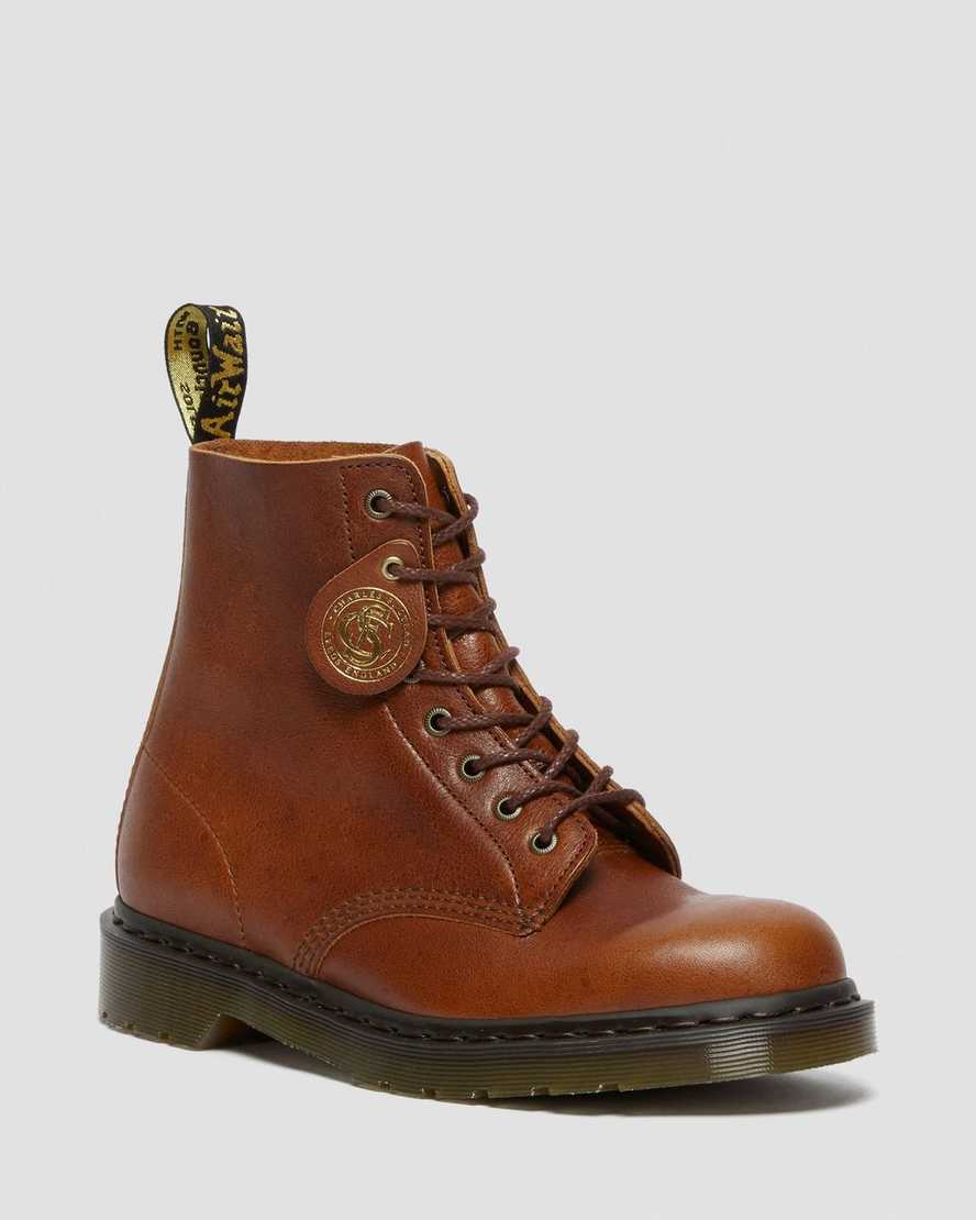 dr. martens 1460 pascal damestøvler med snørebånd brune