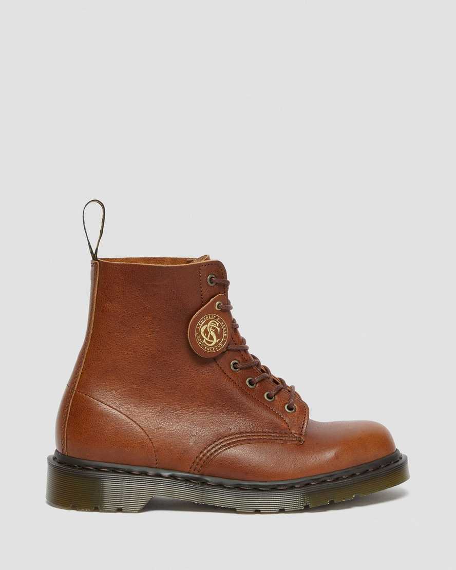 dr. martens 1460 pascal damestøvler med snørebånd brune