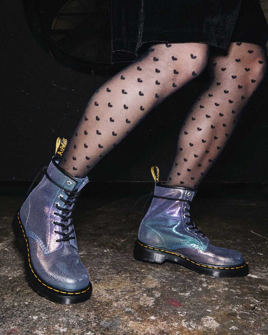 flerfarvede dr martens 1460 rainbow ray damestøvler med snørebånd