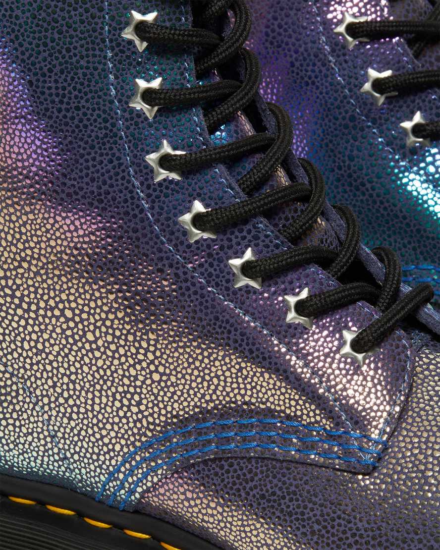 flerfarvede dr martens 1460 rainbow ray damestøvler med snørebånd