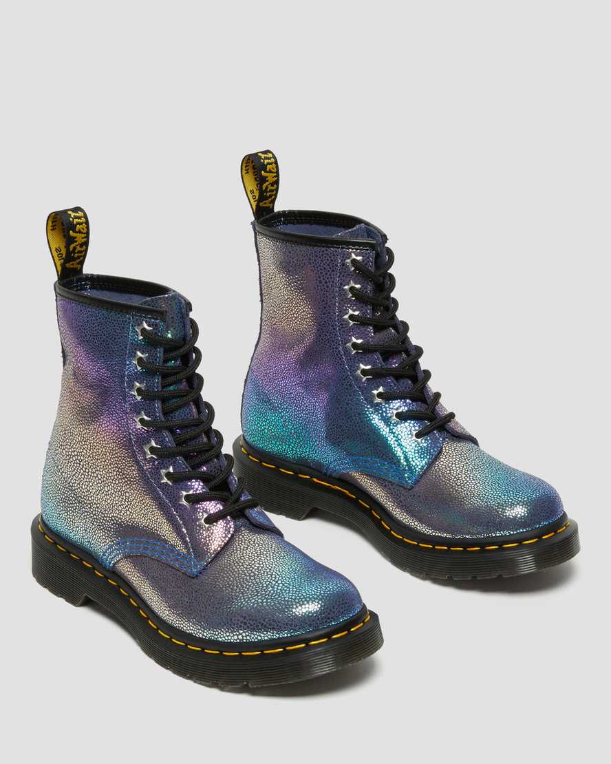 flerfarvede dr martens 1460 rainbow ray damestøvler med snørebånd