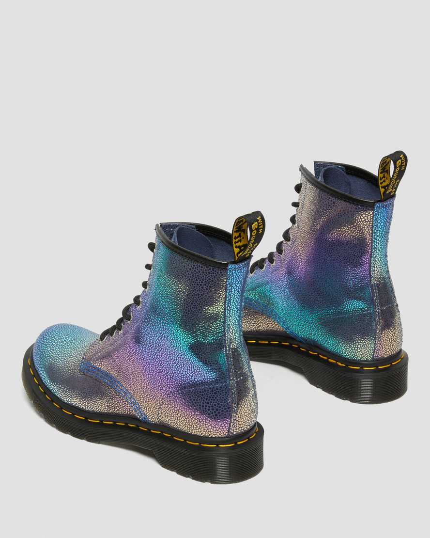 flerfarvede dr martens 1460 rainbow ray damestøvler med snørebånd
