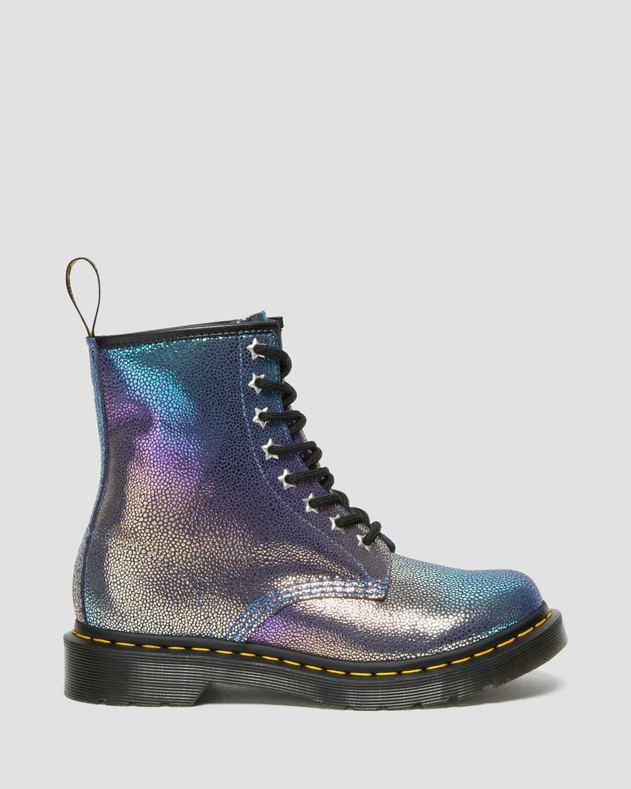 flerfarvede dr martens 1460 rainbow ray damestøvler med snørebånd