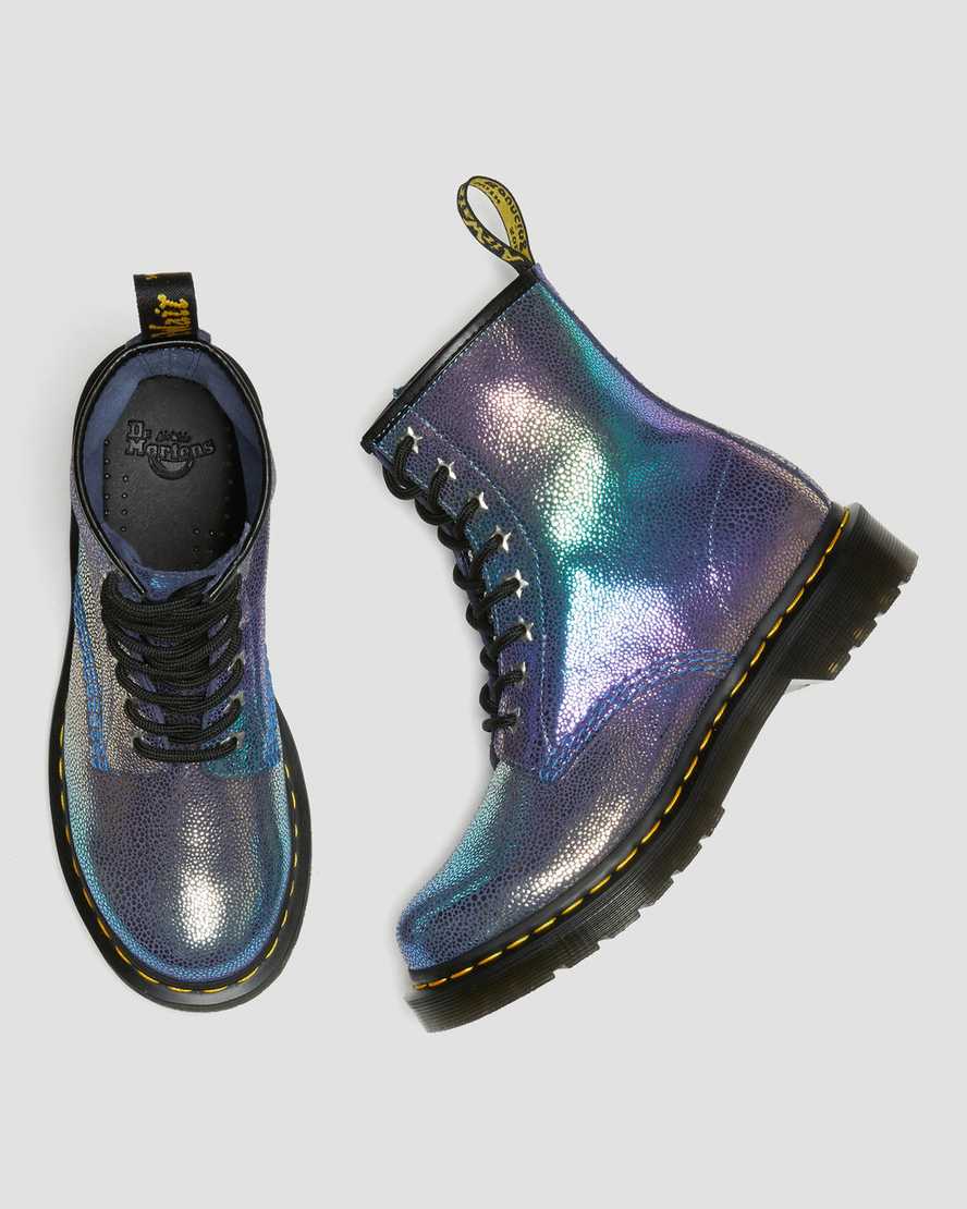 flerfarvede dr martens 1460 rainbow ray damestøvler med snørebånd