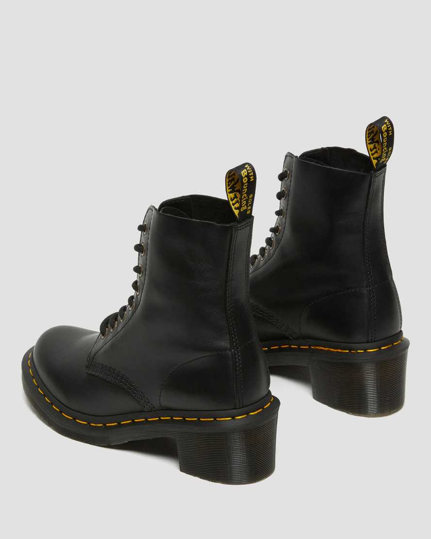 sorte dr martens clemency heeled damestøvler med snørebånd