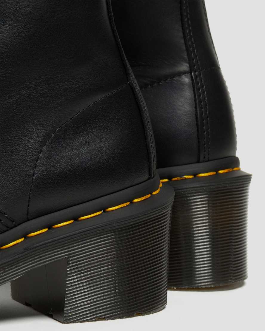 sorte dr martens clemency heeled damestøvler med snørebånd