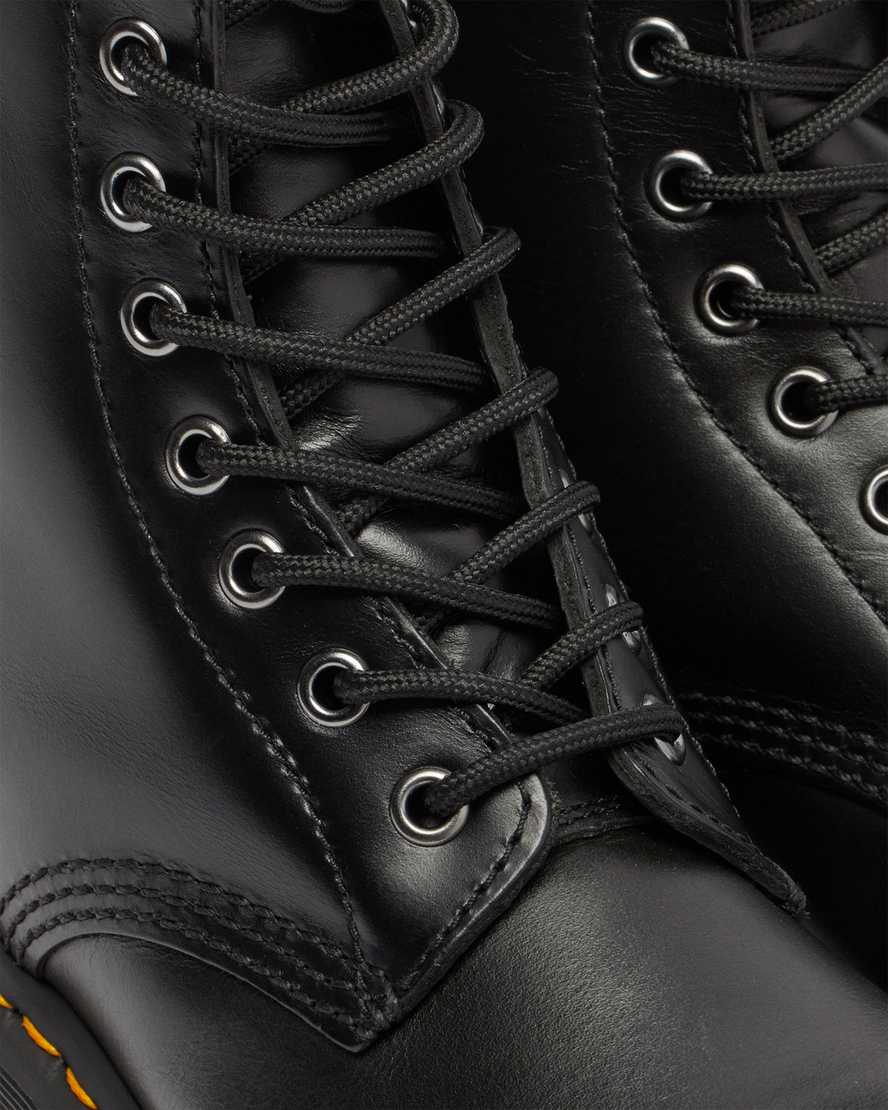 sorte dr martens 1460 serena faux fur lined damestøvler med snørebånd