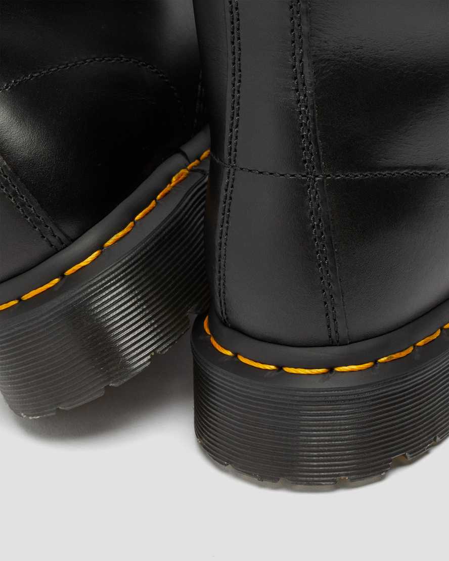 sorte dr martens 1460 serena faux fur lined damestøvler med snørebånd