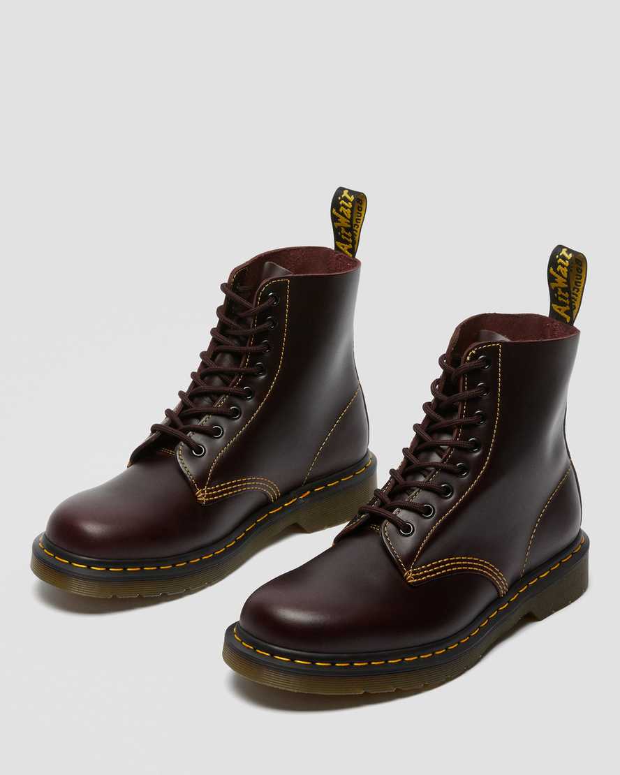 dr. martens 1460 pascal atlas damestøvler med snørebånd i bordeaux
