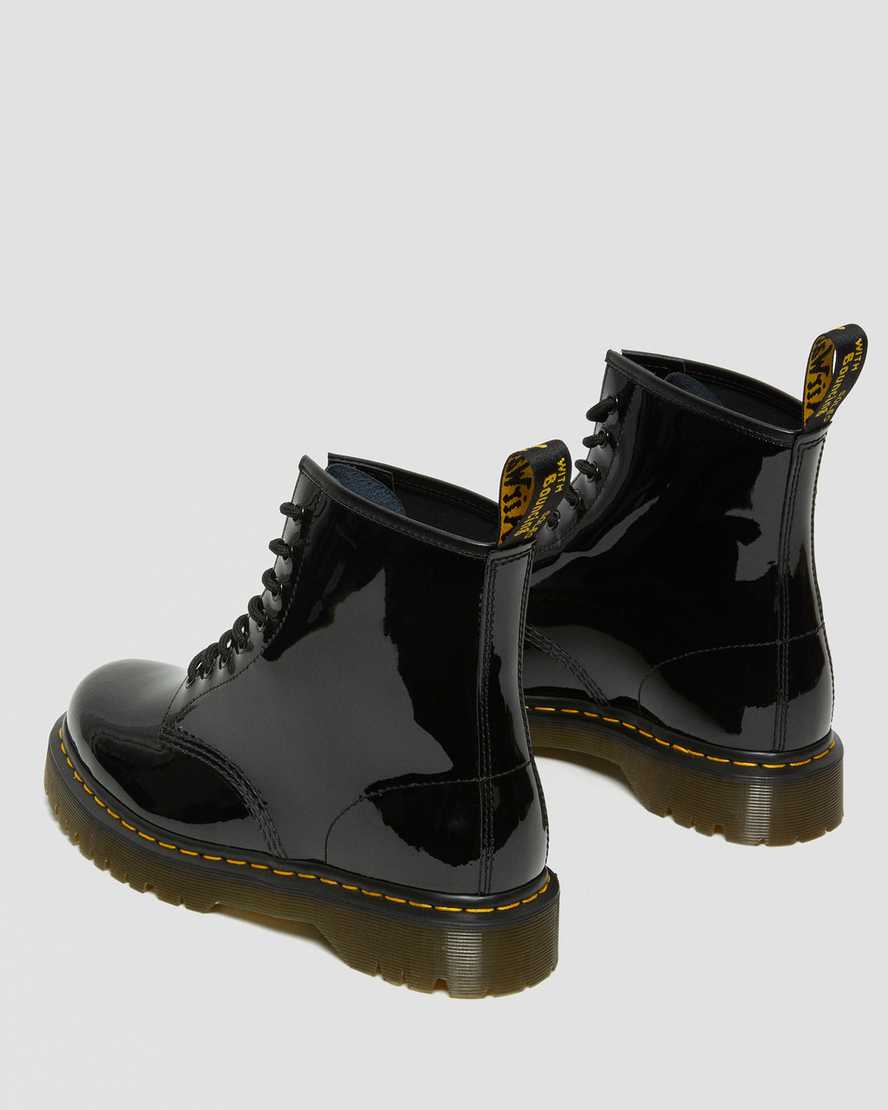 sorte dr martens 1460 bex patent damestøvler med snøre