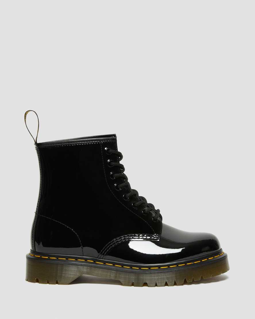 sorte dr martens 1460 bex patent damestøvler med snøre