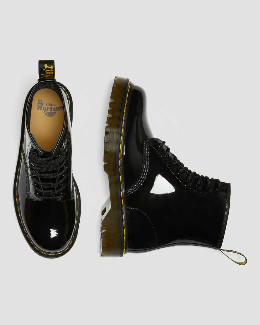 sorte dr martens 1460 bex patent damestøvler med snøre