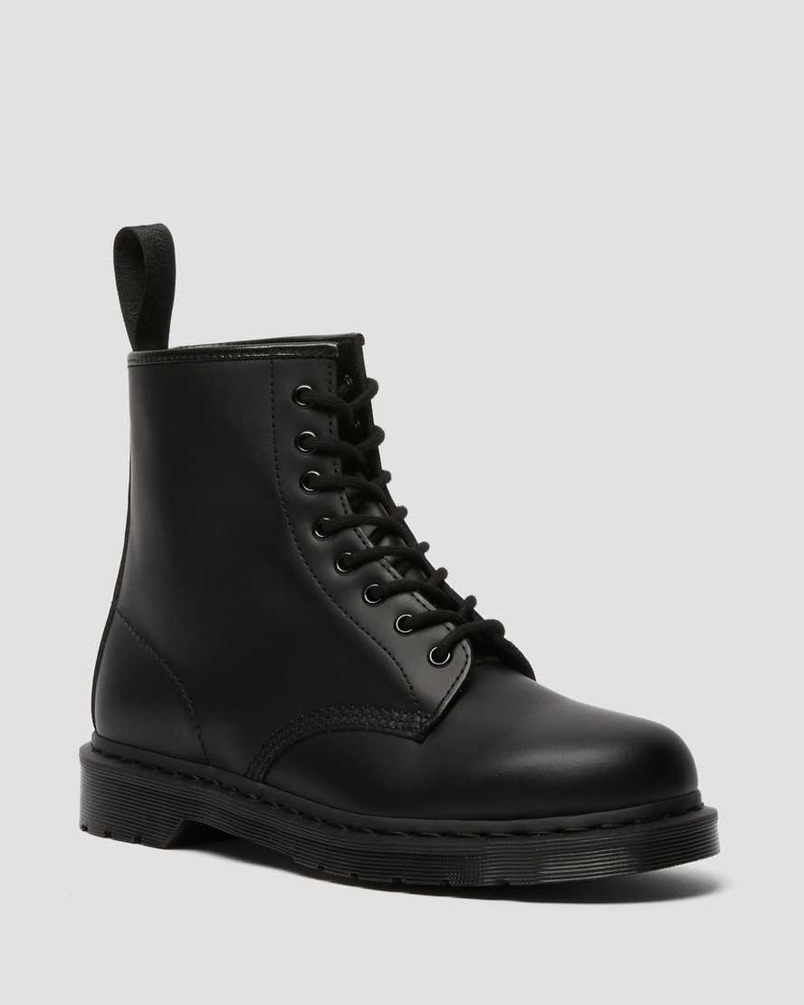 sorte dr martens 1460 mono smooth damestøvler med snørebånd