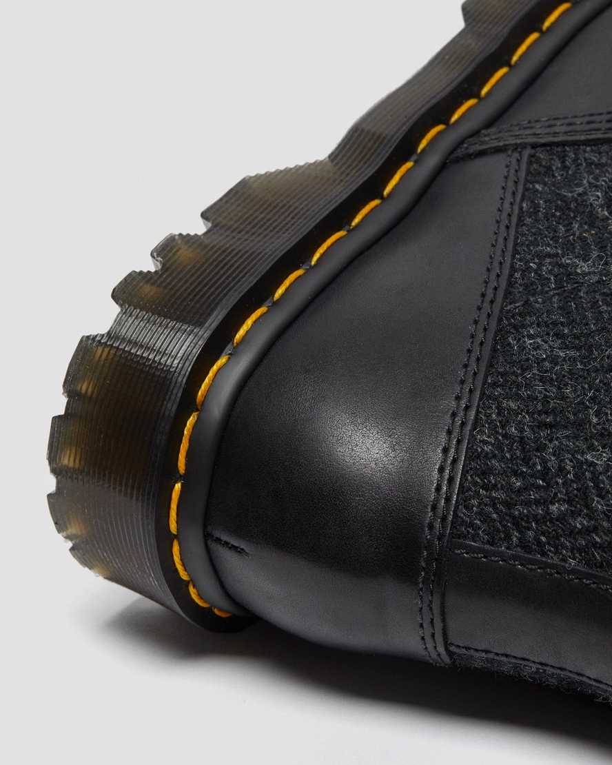 sorte dr martens 1460 harris tweed damestøvler med snøre