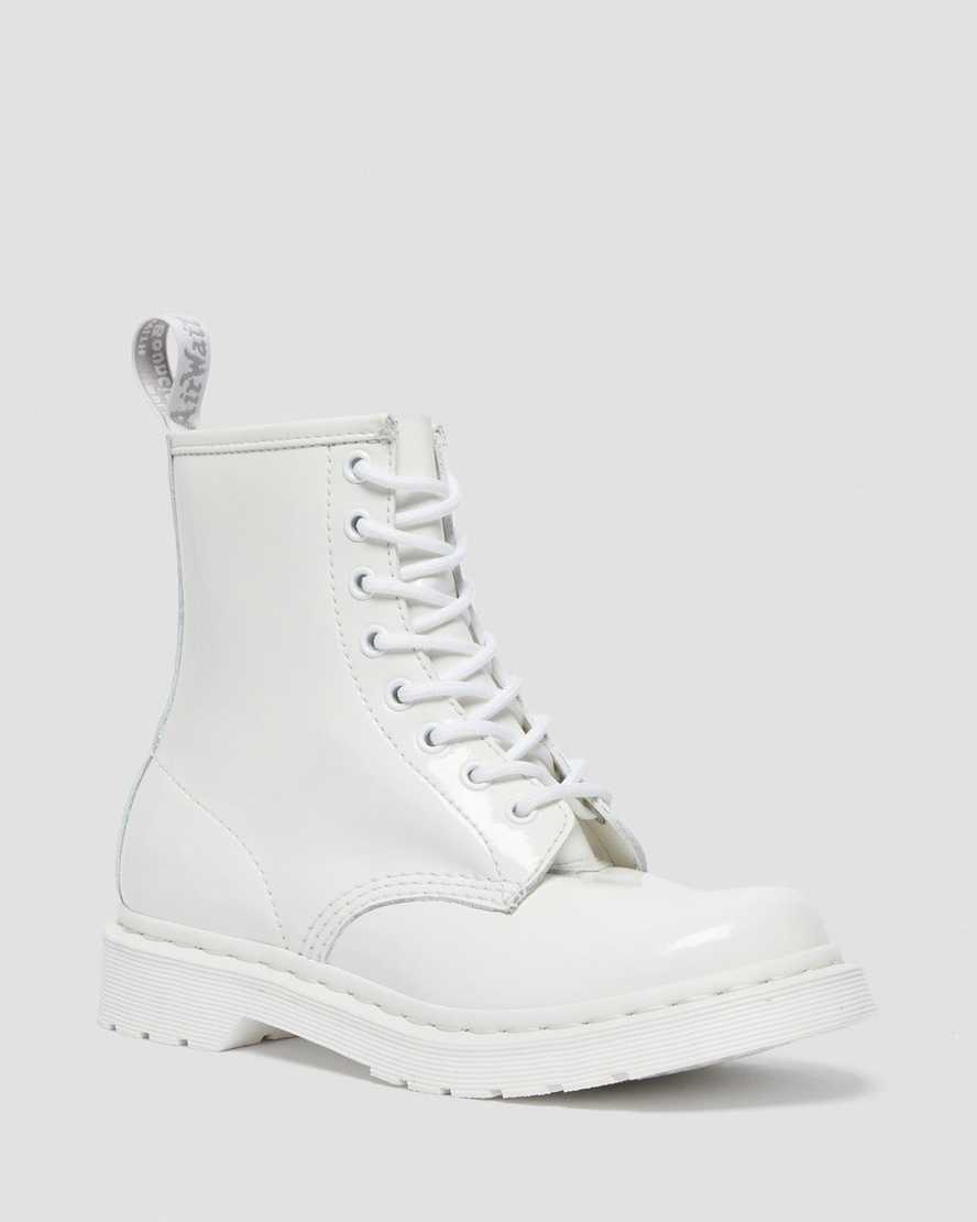 hvide dr martens 1460 mono patent damestøvler med snøre