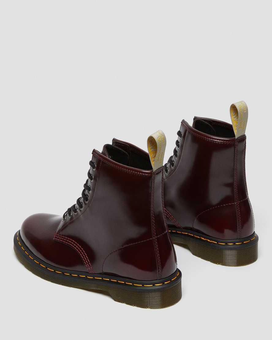 røde dr martens 1460 damestøvler med snørebånd