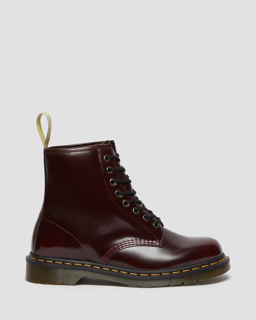 røde dr martens 1460 damestøvler med snørebånd