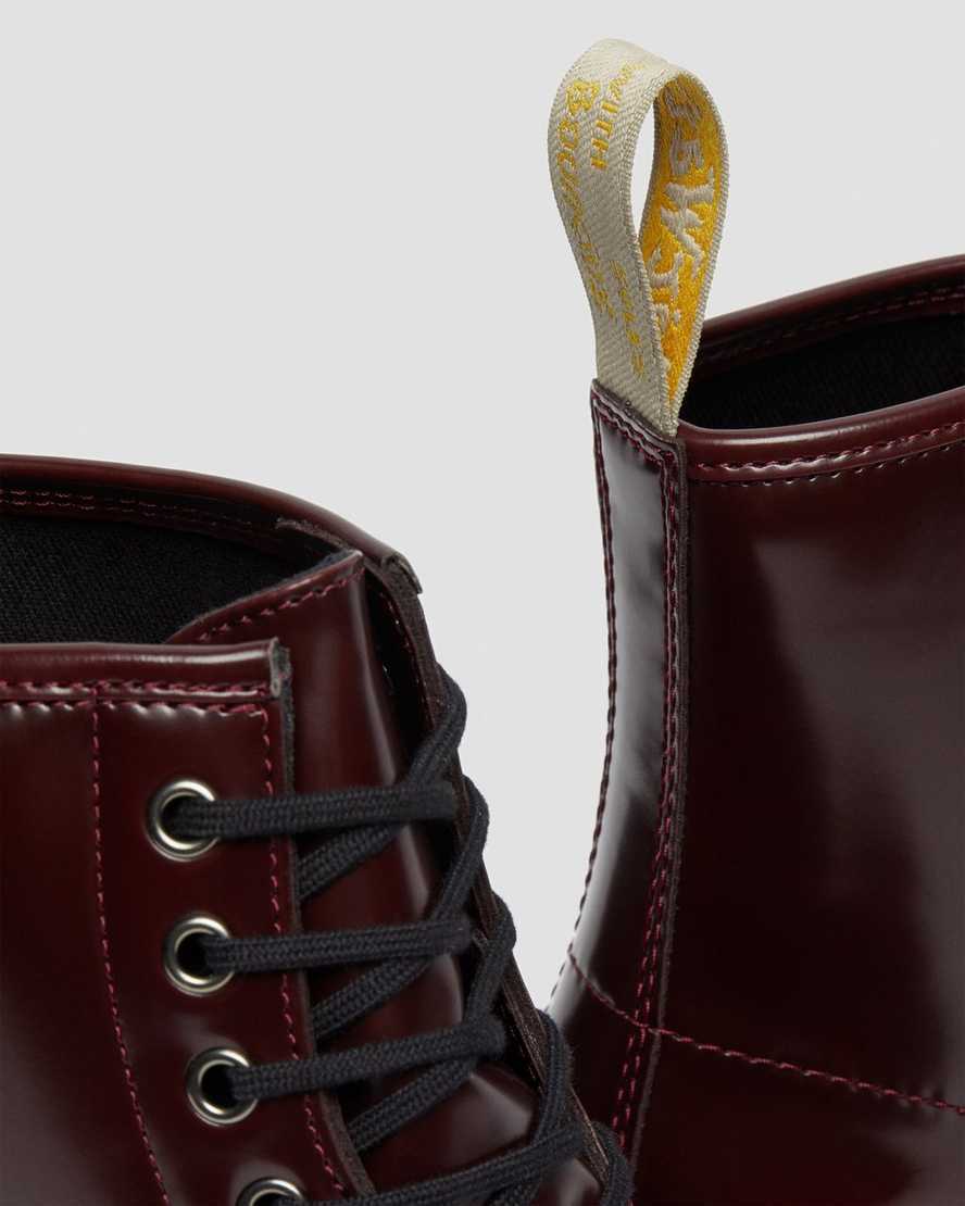 røde dr martens 1460 damestøvler med snørebånd