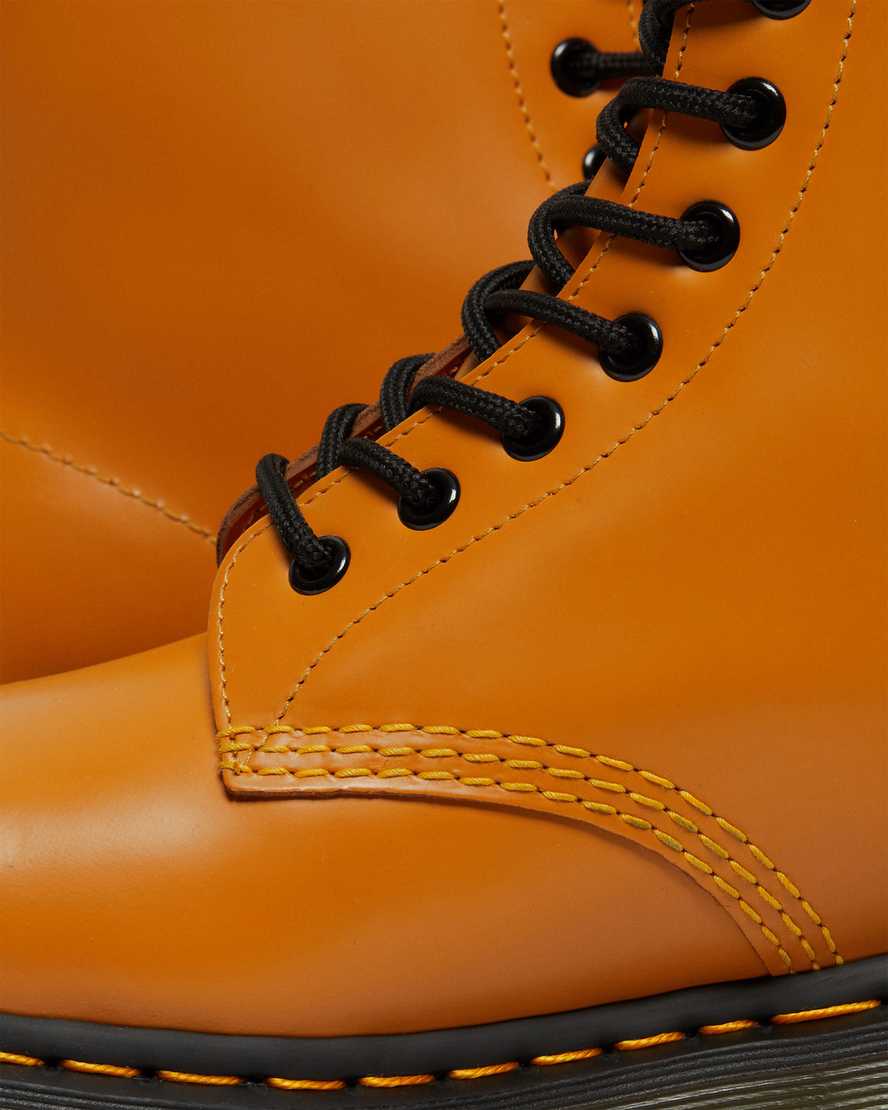 orange dr martens 1460 smooth damestøvler med snørebånd