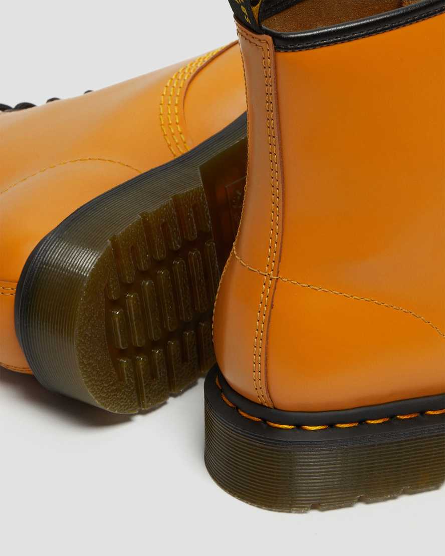 orange dr martens 1460 smooth damestøvler med snørebånd