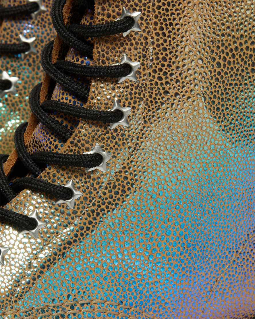 brune dr martens 1460 rainbow ray damestøvler med snøre