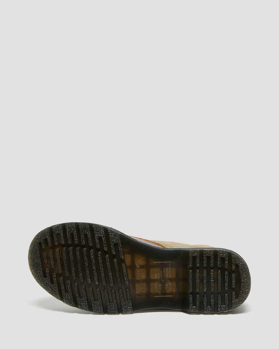 brune dr martens 1460 rainbow ray damestøvler med snøre