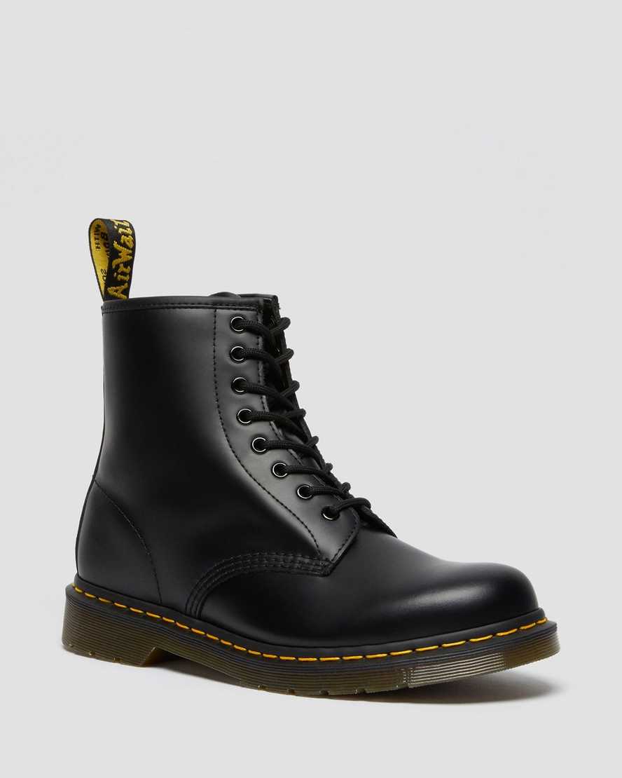 sorte dr martens 1460 smooth damestøvler med snørebånd