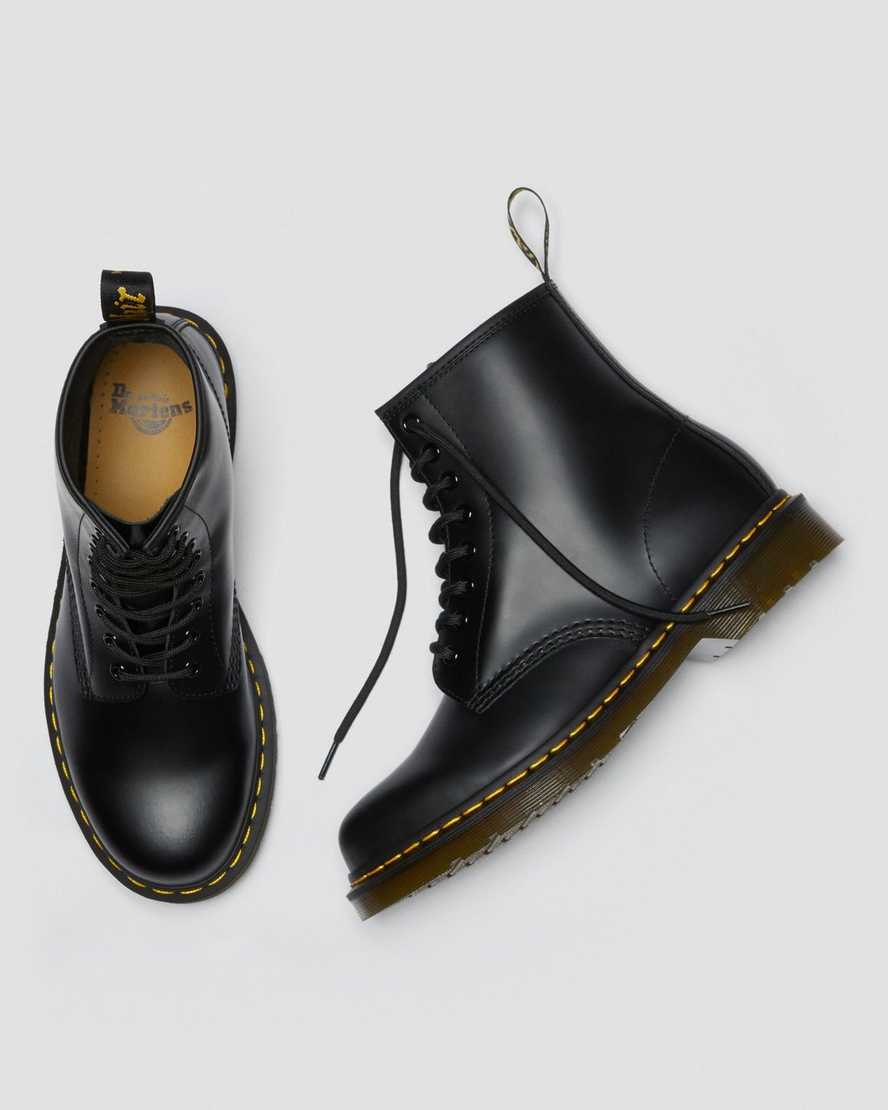 sorte dr martens 1460 smooth damestøvler med snørebånd