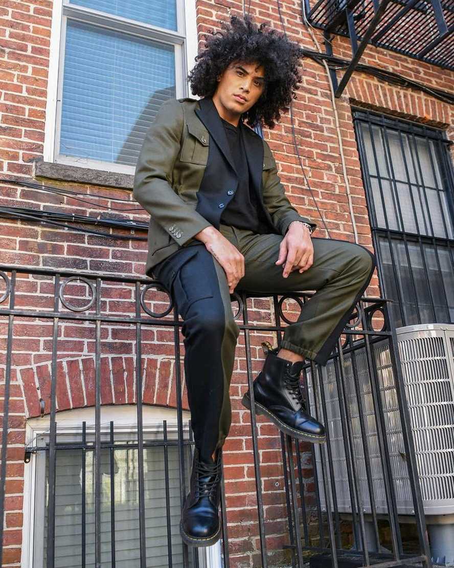 sorte dr martens 1460 smooth damestøvler med snørebånd