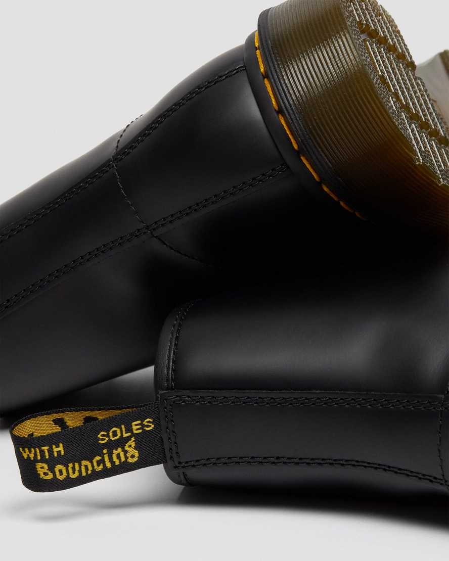 sorte dr martens 1460 smooth damestøvler med snørebånd