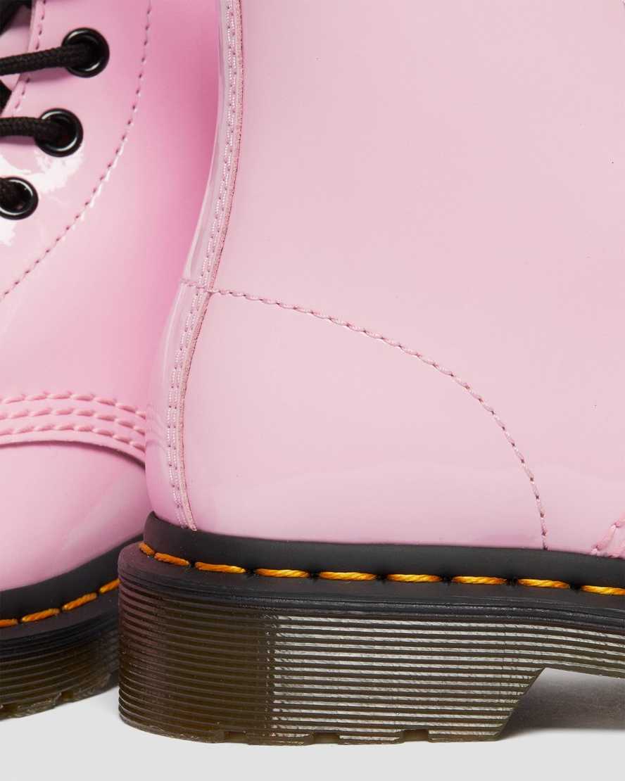 dr. martens 1460 patent damestøvler med snørebånd lyserøde