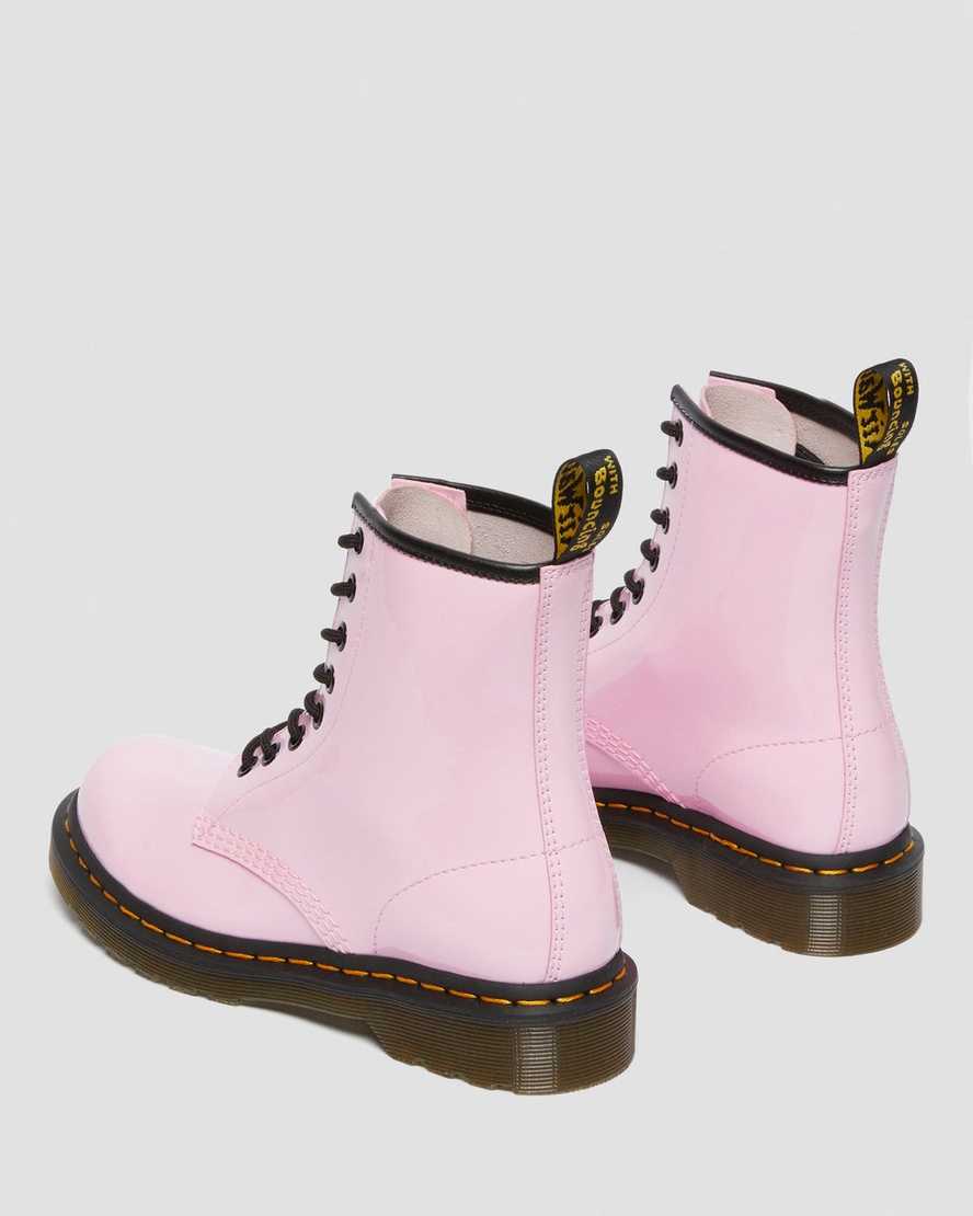 dr. martens 1460 patent damestøvler med snørebånd lyserøde