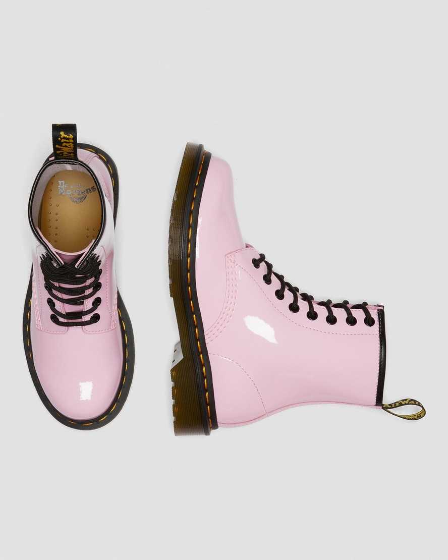 dr. martens 1460 patent damestøvler med snørebånd lyserøde