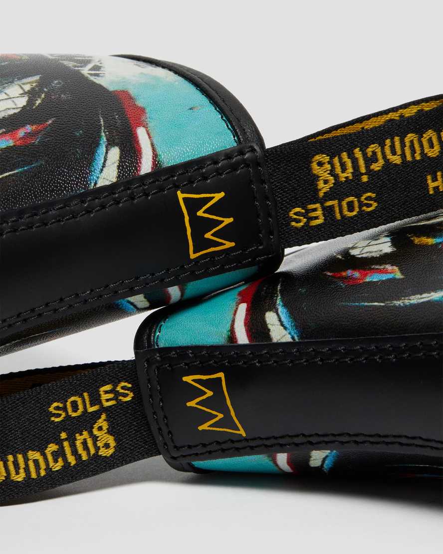 sorte dr martens 1460 basquiat damestøvler med snørebånd