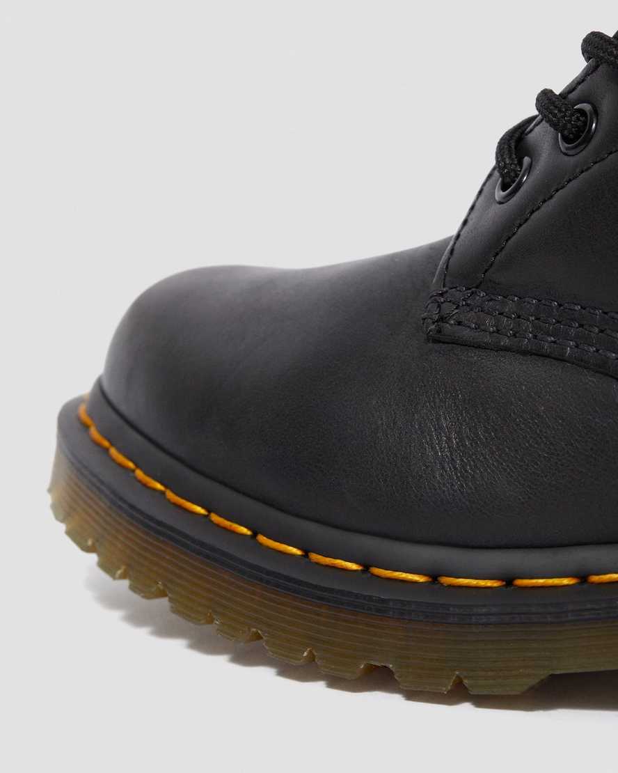 sorte dr martens 1460 faux fur lined damestøvler med snørebånd
