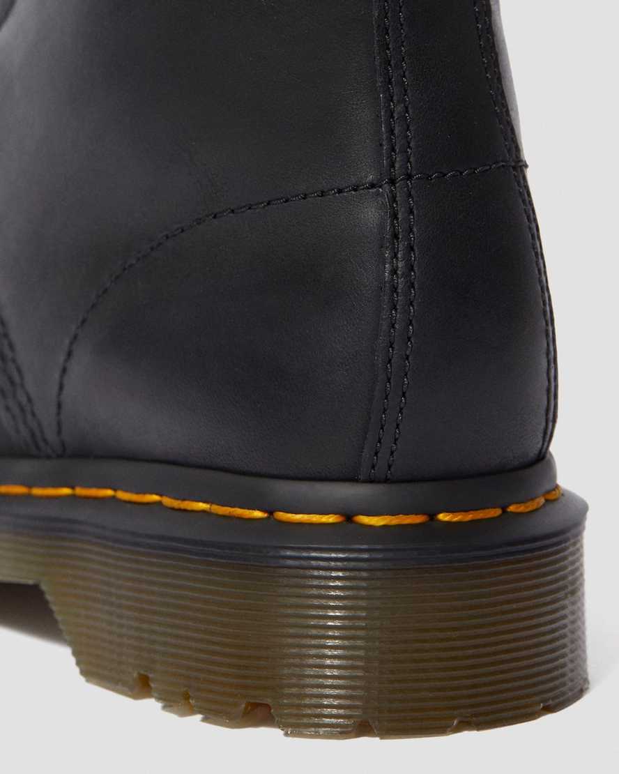 sorte dr martens 1460 faux fur lined damestøvler med snørebånd