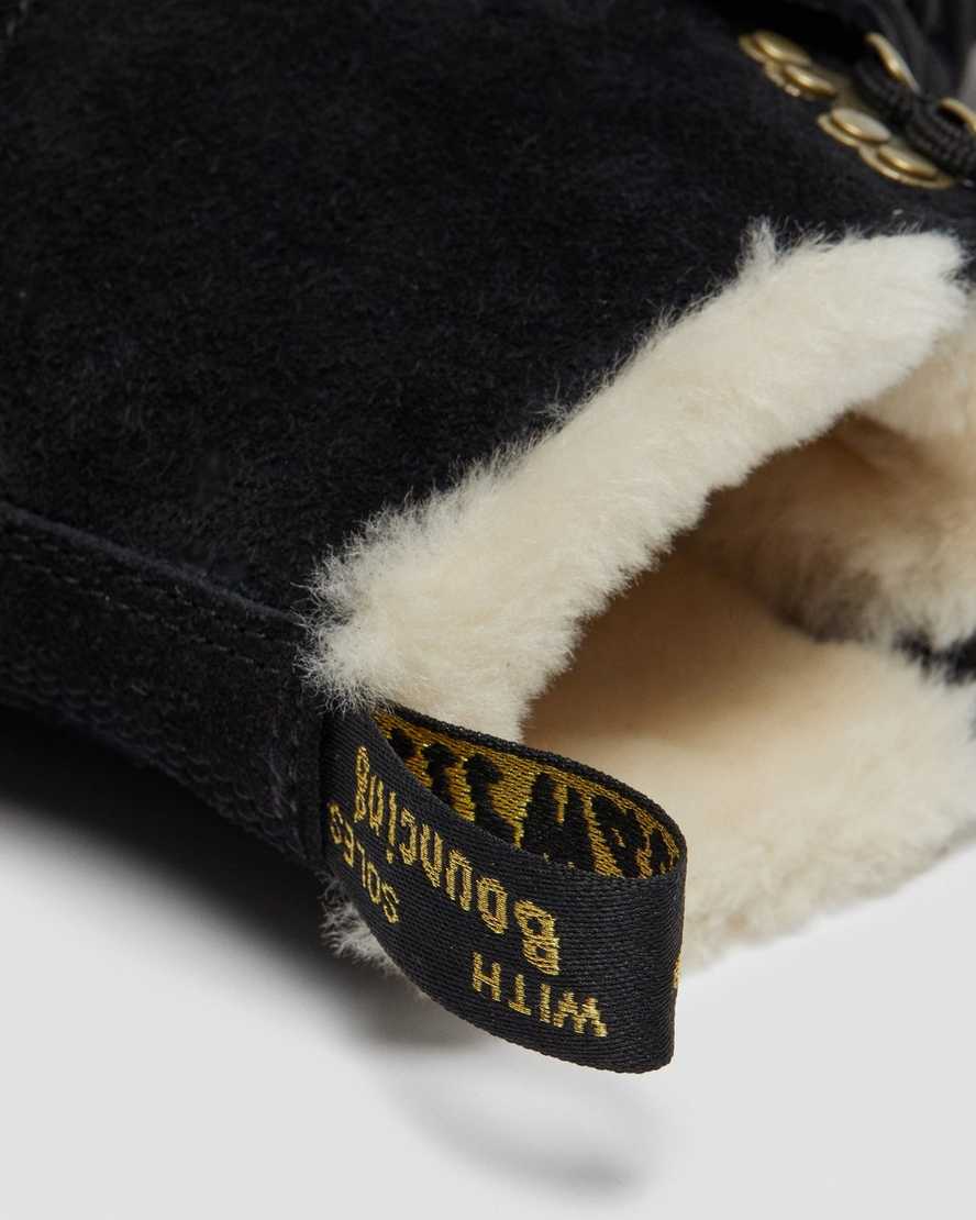 sorte dr martens 101 shearling forede støvler til dame