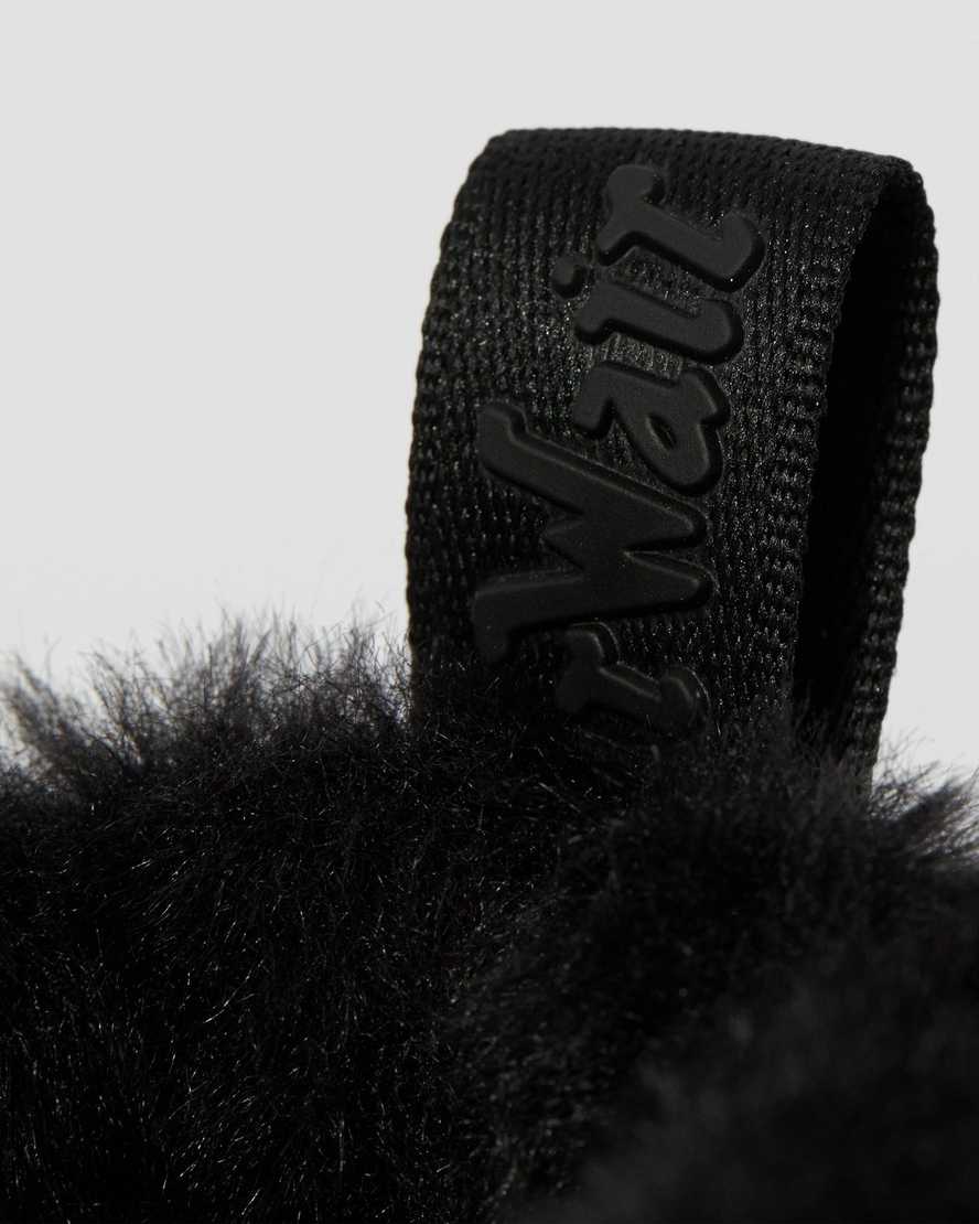 sorte dr martens 1460 dms wintergrip faux fur damestøvler med for