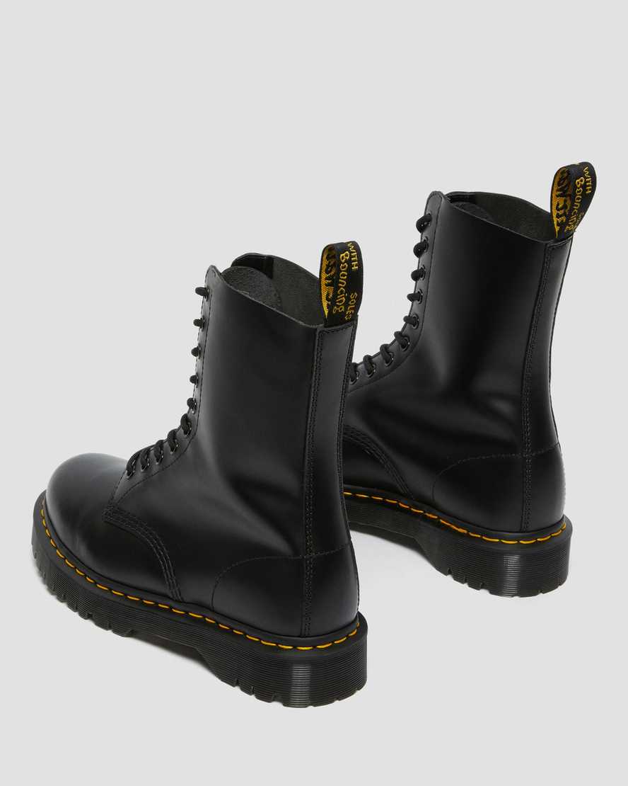 sorte dr martens 1490 bex smooth damestøvler mellem lægben