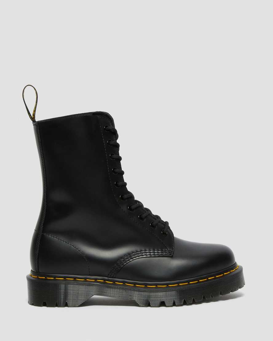 sorte dr martens 1490 bex smooth damestøvler mellem lægben