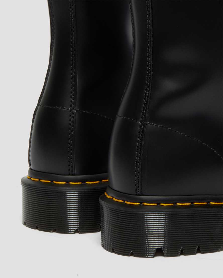 sorte dr martens 1490 bex smooth damestøvler mellem lægben