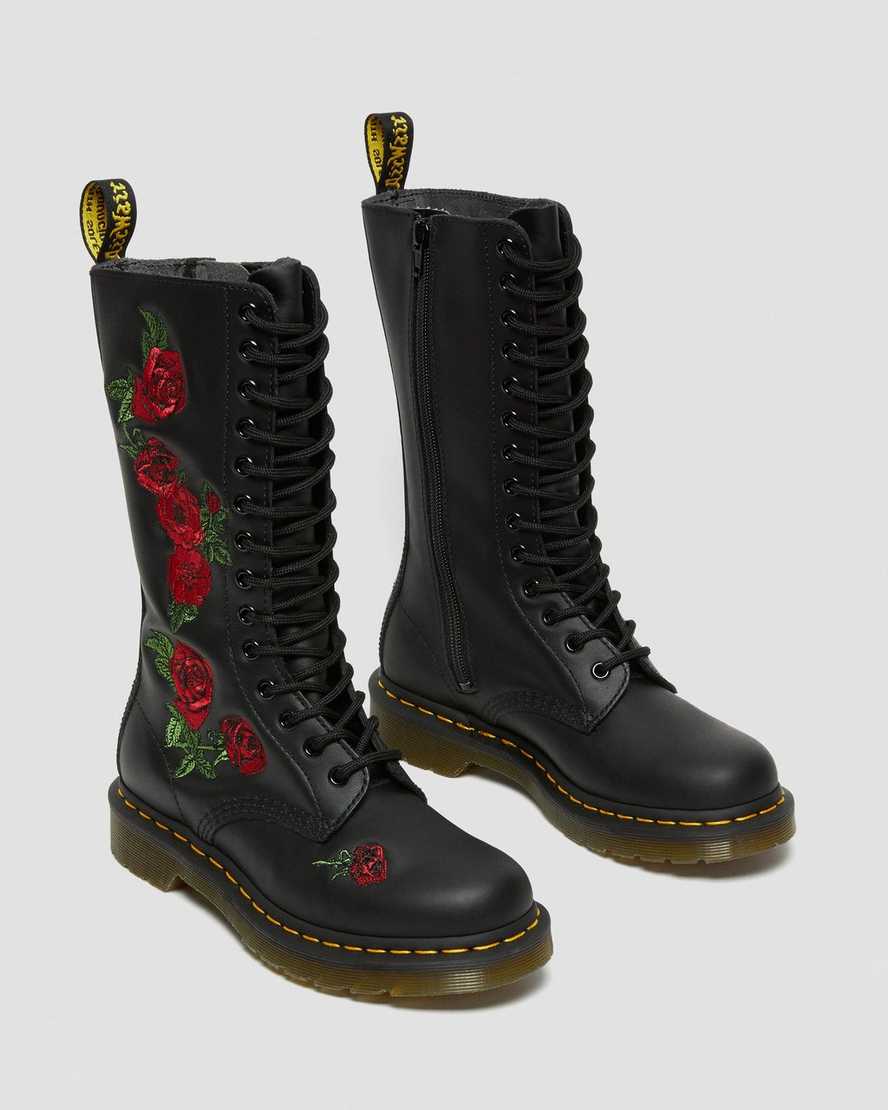 sorte dr martens 1914 vonda dame mellemhøje støvler