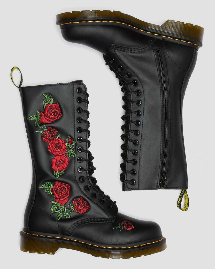 sorte dr martens 1914 vonda dame mellemhøje støvler