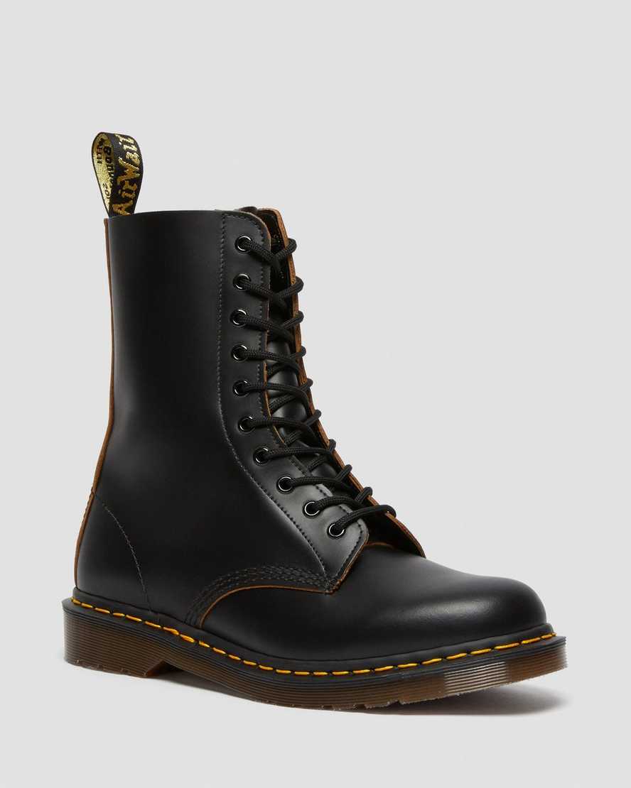 sorte dr martens 1490 vintage made in england damestøvler mellem lægben