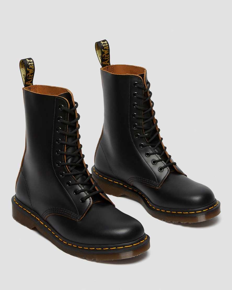 sorte dr martens 1490 vintage made in england damestøvler mellem lægben
