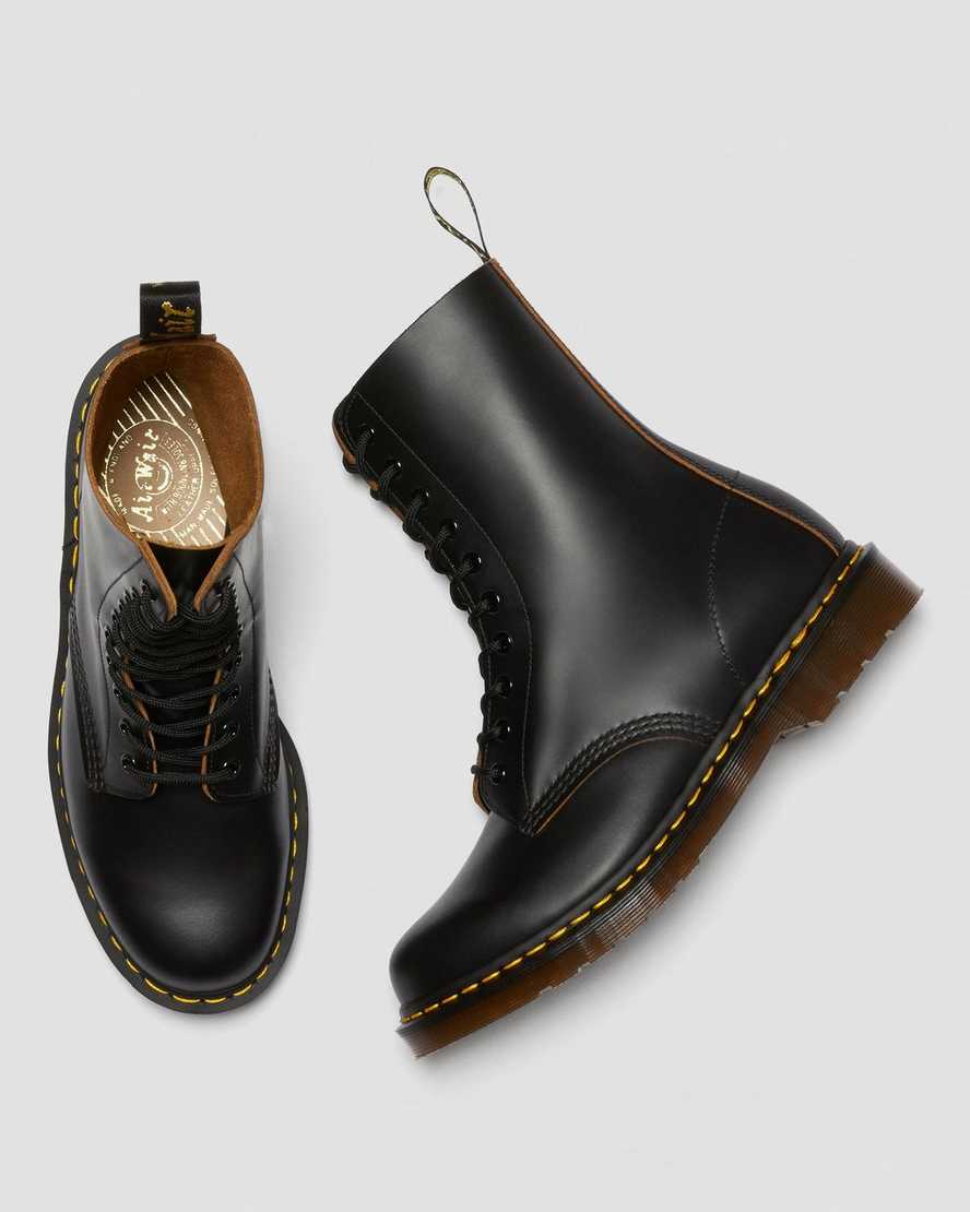 sorte dr martens 1490 vintage made in england damestøvler mellem lægben