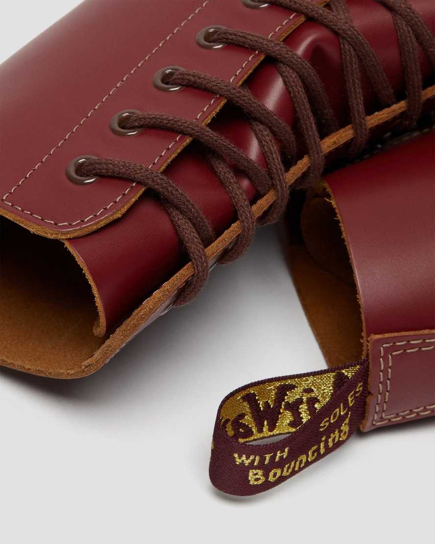 røde dr martens 1490 vintage made in england damestøvler mellem lægben