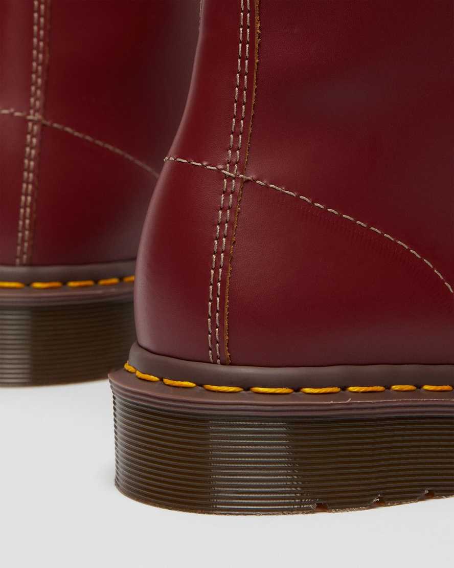 røde dr martens 1490 vintage made in england damestøvler mellem lægben
