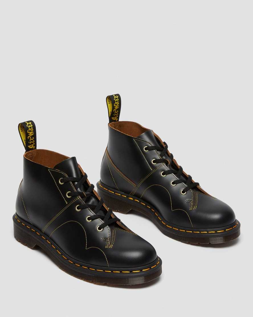 sorte dr. martens church vintage damestøvler monkey
