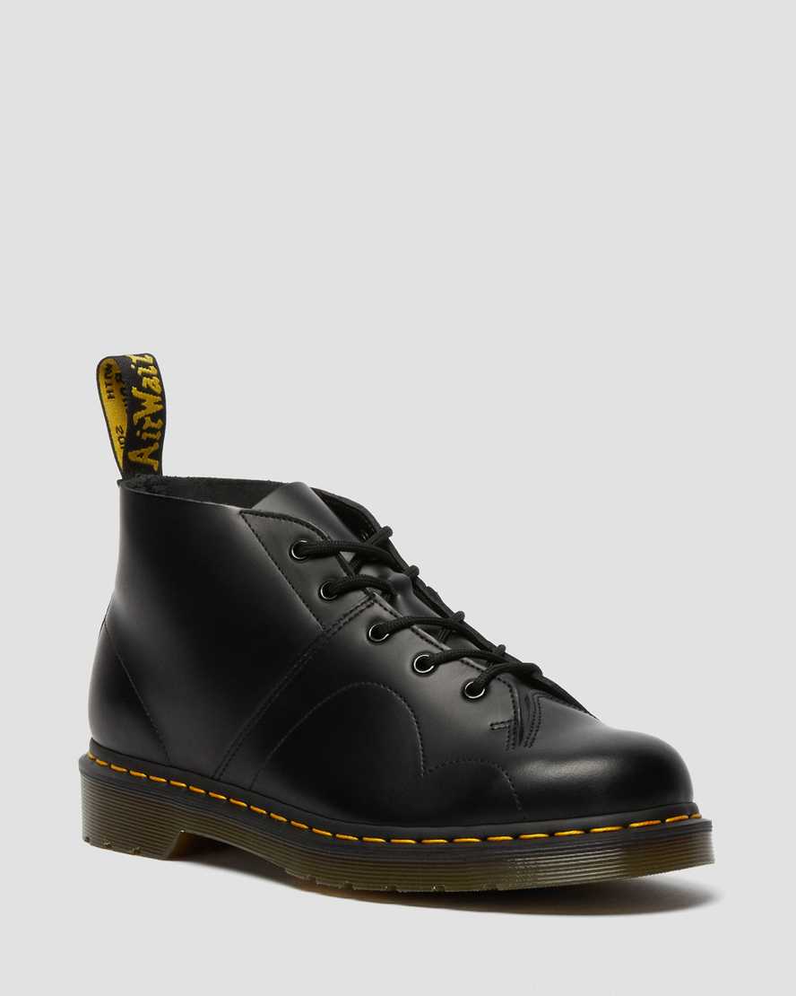 sorte dr martens church smooth dame monkey støvler